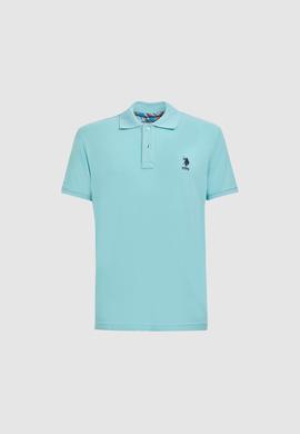 Erkek Slim Polo Yaka Aqua Basic Tişört - 50322304388