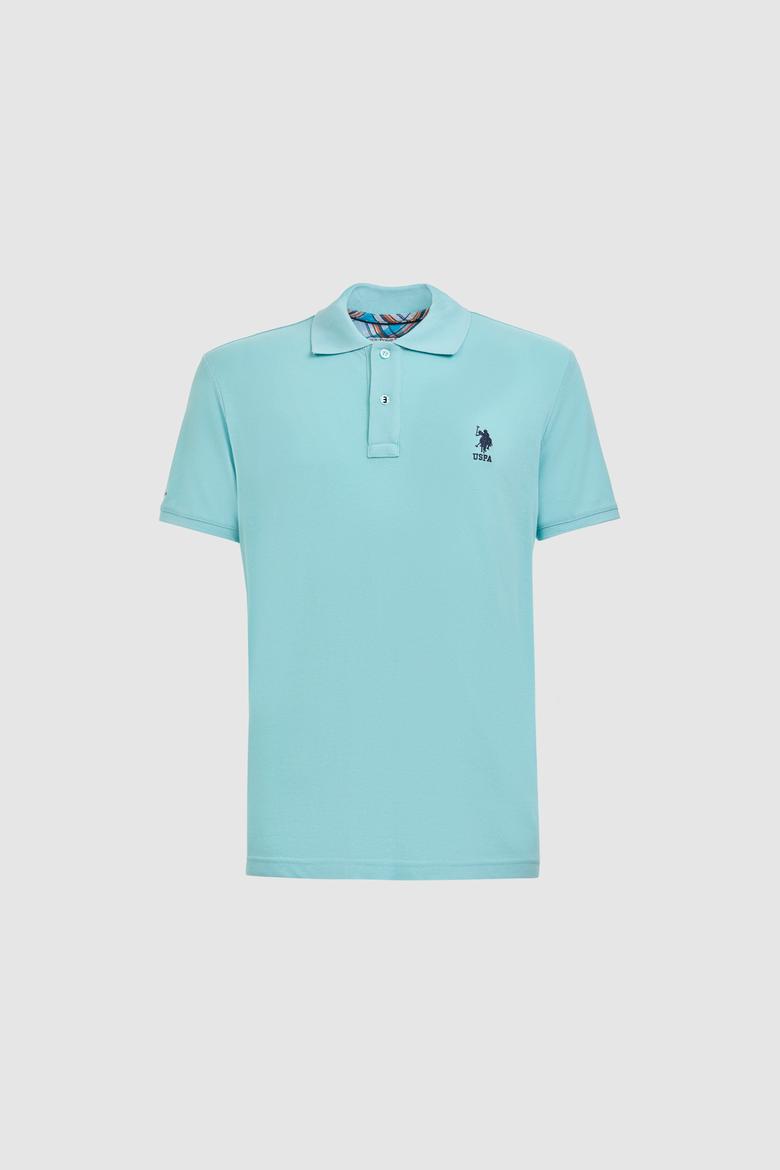 Erkek Slim Polo Yaka Aqua Basic Tişört - 50322304388