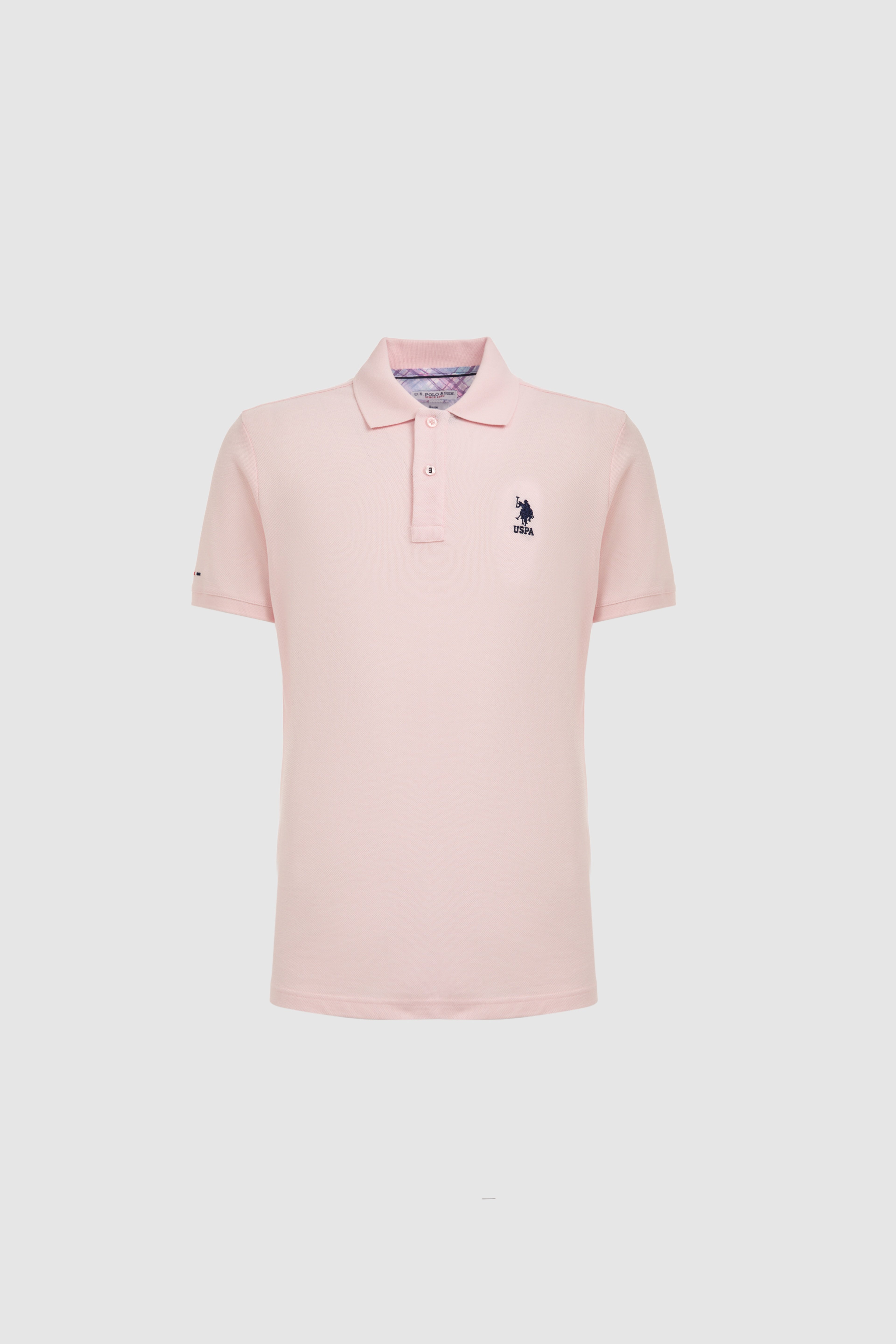 Erkek Slim Fit Polo Yaka Açık Pembe Basic Tişört - Image 7