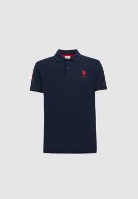 Erkek Slim Fit Polo Yaka Lacivert Basic Tişört - 50326920118