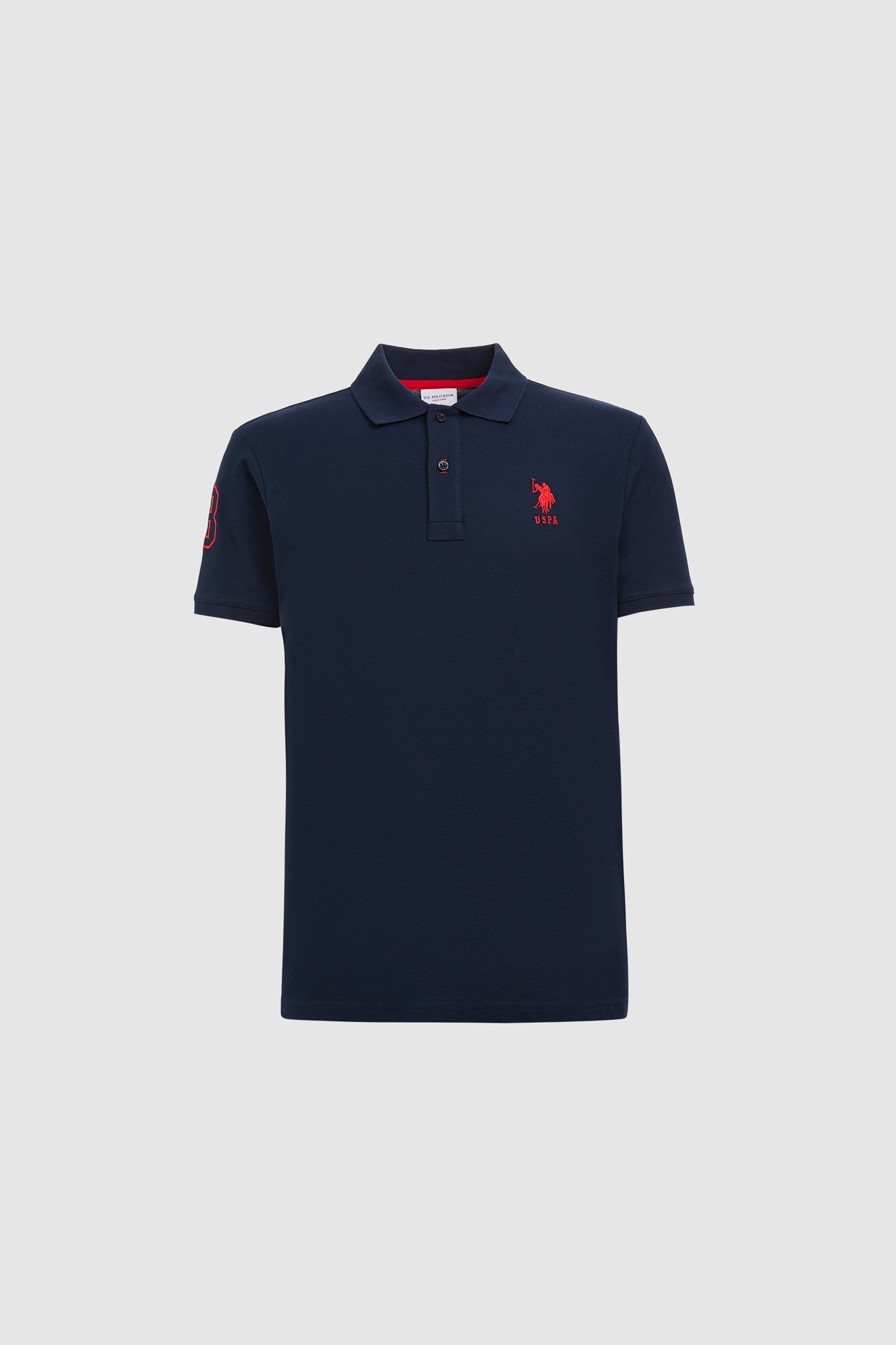 Erkek Slim Fit Polo Yaka Lacivert Basic Tişört - Image 7
