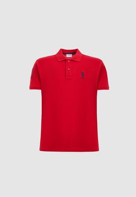 Erkek Slim Fit Polo Yaka Kırmızı Basic Tişört - 50326920294