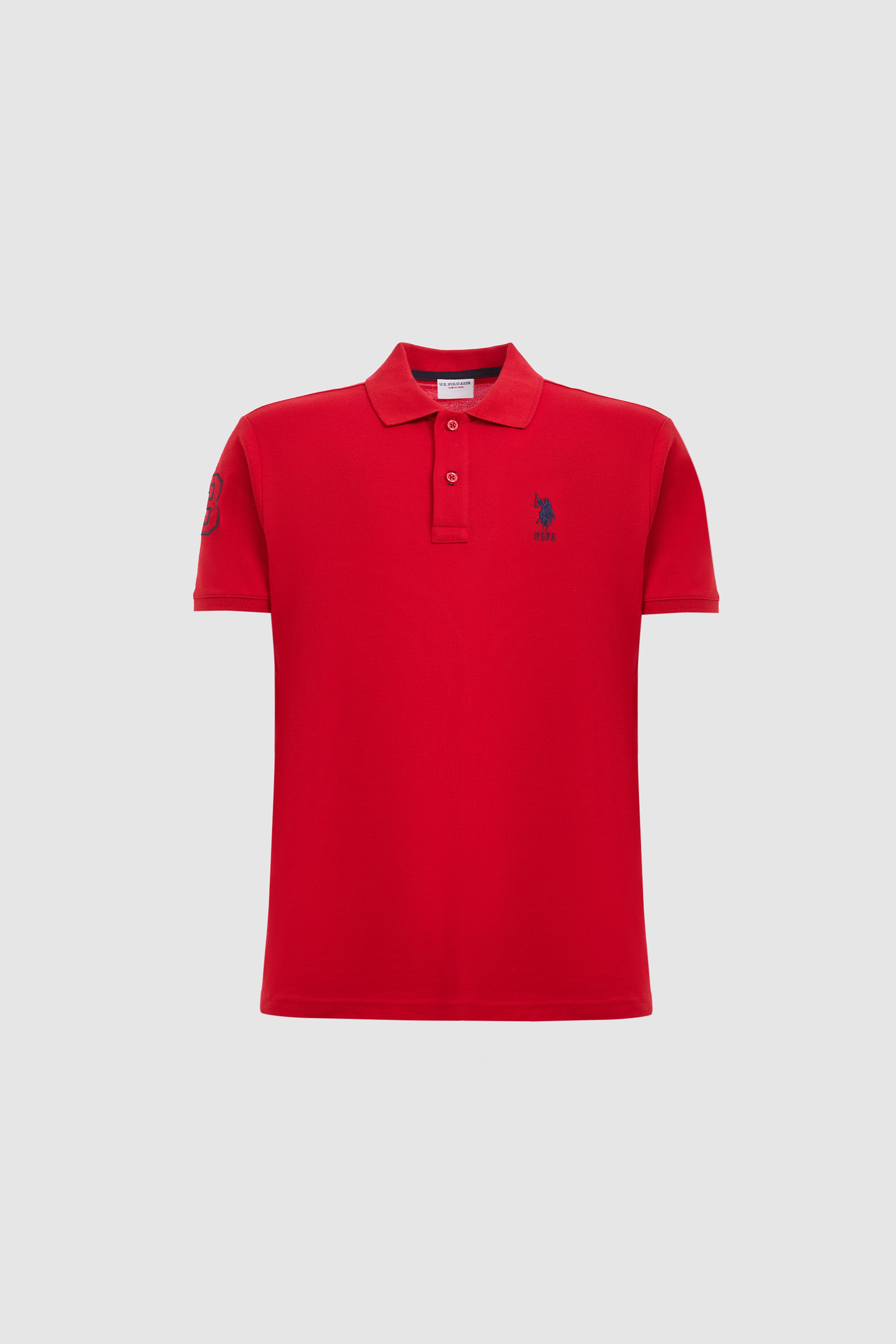 Erkek Slim Fit Polo Yaka Kırmızı Basic Tişört - Image 7
