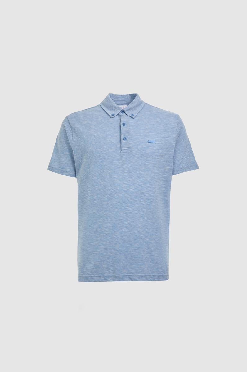 Erkek Regular Fit Polo Yaka Mavi Tişört