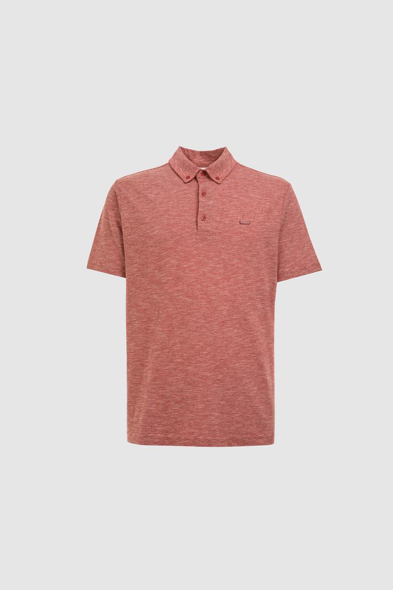 Erkek Regular Fit Polo Yaka Açık Pembe Tişört - 50322532021