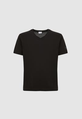 Erkek Regular Fit V Yaka Siyah Basic Tişört - 50326944074