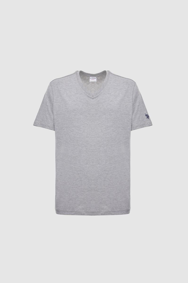 Erkek Regular Fit V Yaka Taş Basic Tişört