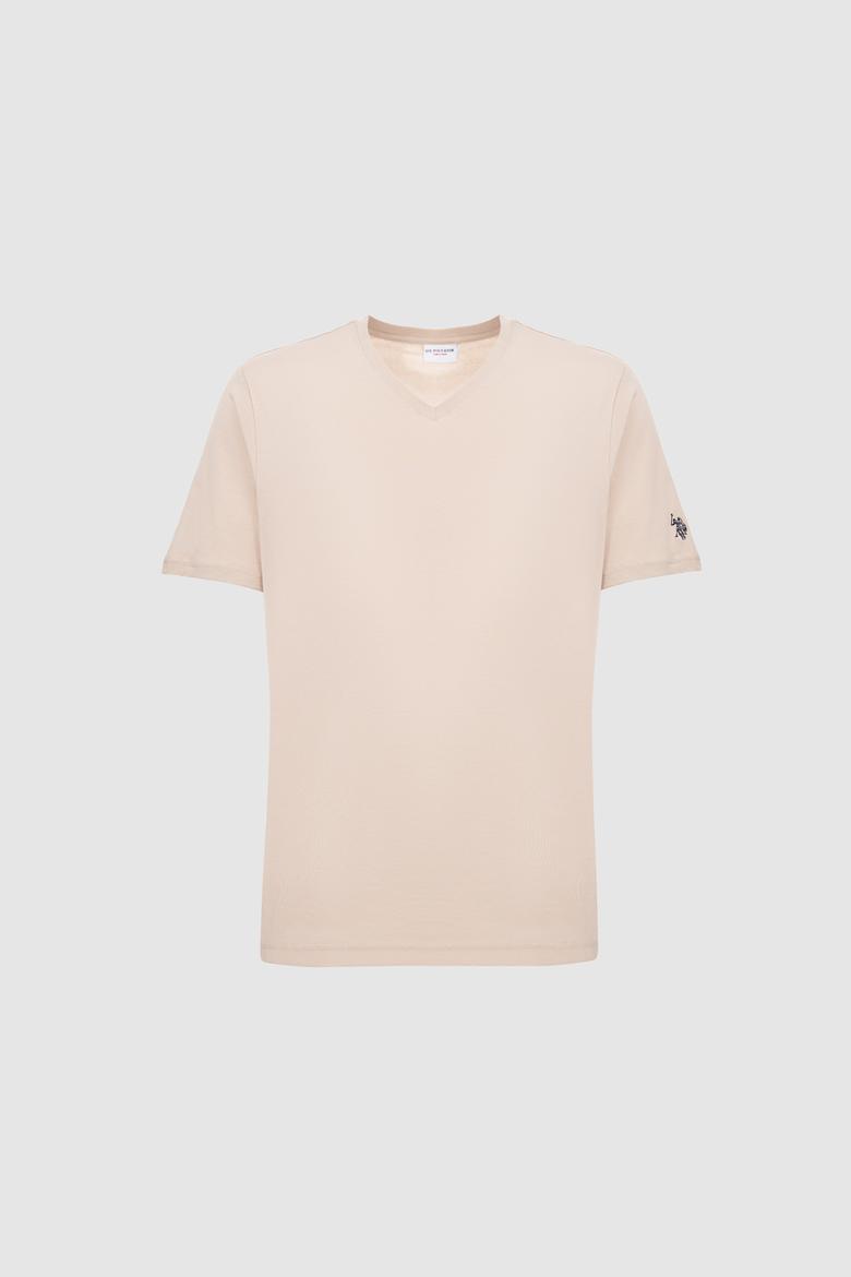 Erkek Regular Fit V Yaka Taş Basic Tişört - 50326944080