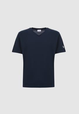 Erkek Lacivert Regular Fit V Yaka Basic Tişört - 50326944052