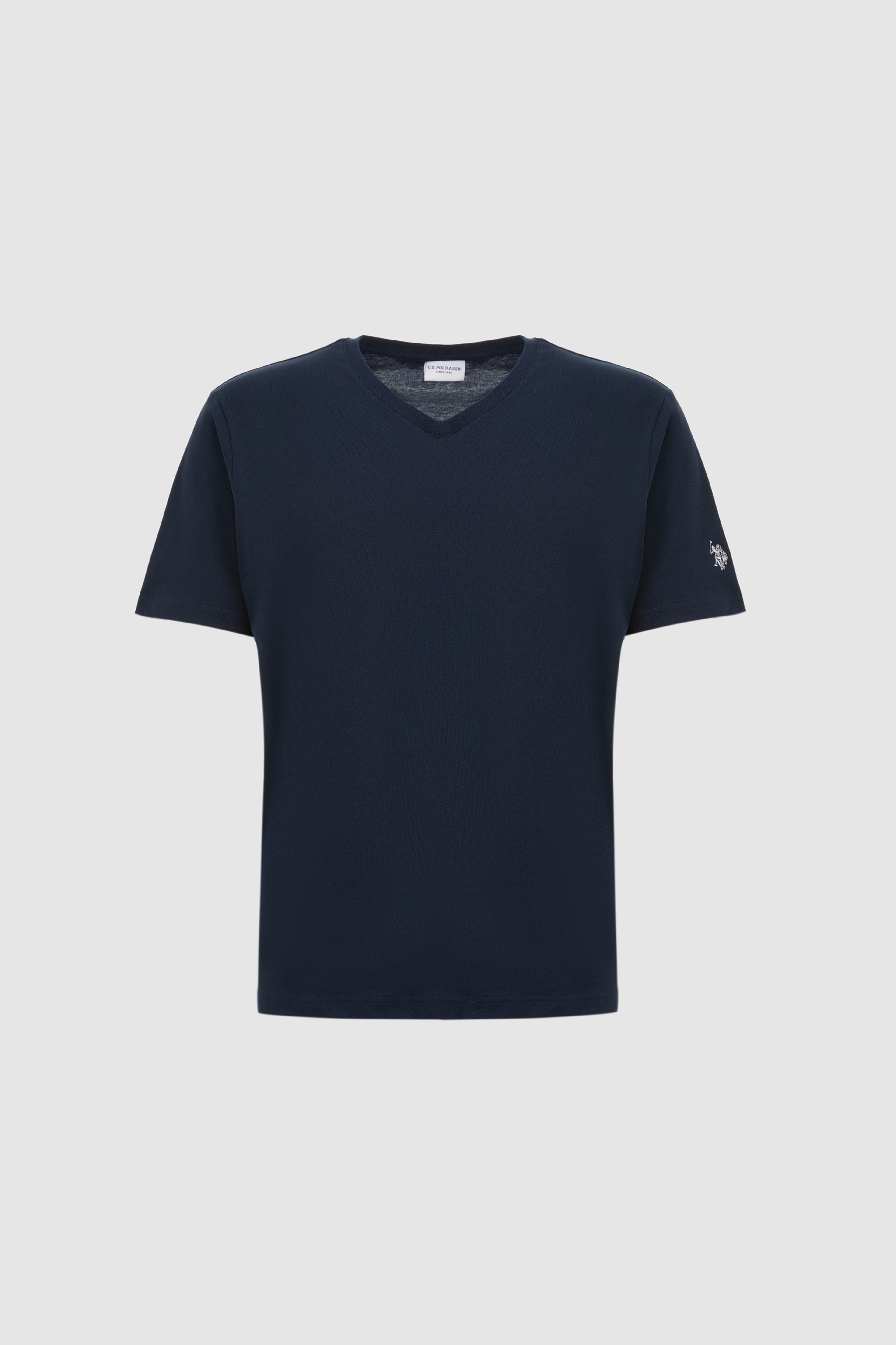 Erkek Lacivert Regular Fit V Yaka Basic Tişört
