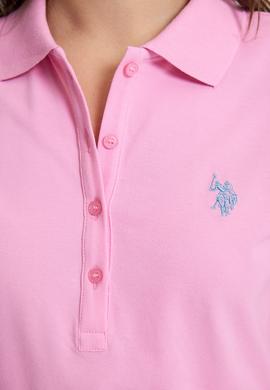 Kadın Pembe Polo Yaka Basic Tişört - 50321818180