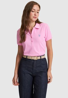 Kadın Pembe Polo Yaka Basic Tişört - 50321818180