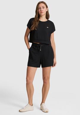 Kadın Siyah Bisiklet Yaka Tişört - 50321832020