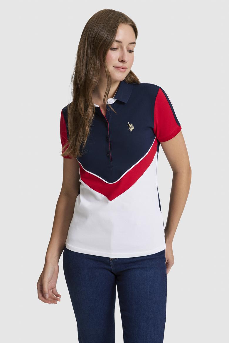 Kadın Beyaz Polo Yaka Tişört - 50322051010