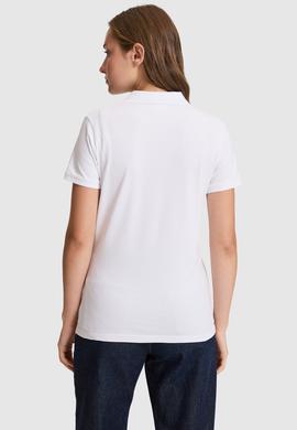 Kadın Beyaz Polo Yaka Basic Tişört - 50323575003