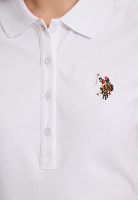 Kadın Beyaz Polo Yaka Basic Tişört - 50323575003