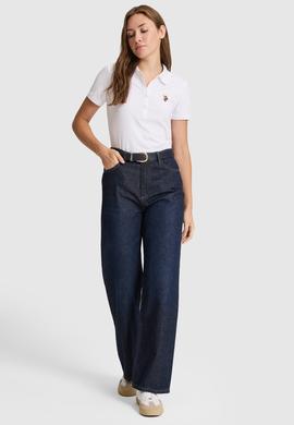 Kadın Beyaz Polo Yaka Basic Tişört - 50323575003