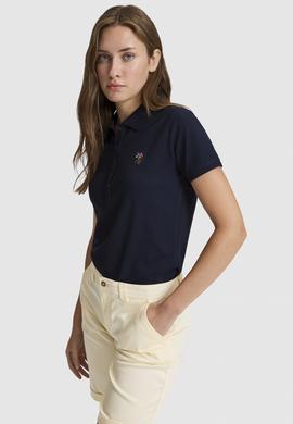 Kadın Lacivert Polo Yaka Basic Tişört - 50323575025