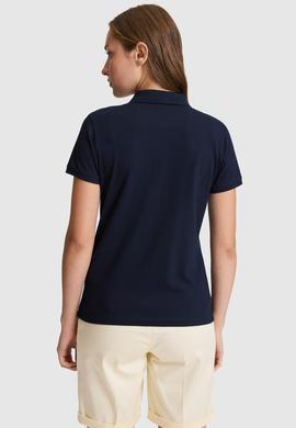 Kadın Lacivert Polo Yaka Basic Tişört - 50323575025