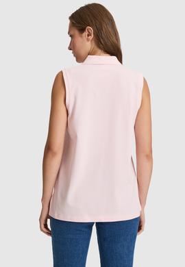 Kadın Açık Pembe Polo Yaka Düğme Detaylı Tişört - 50323574025