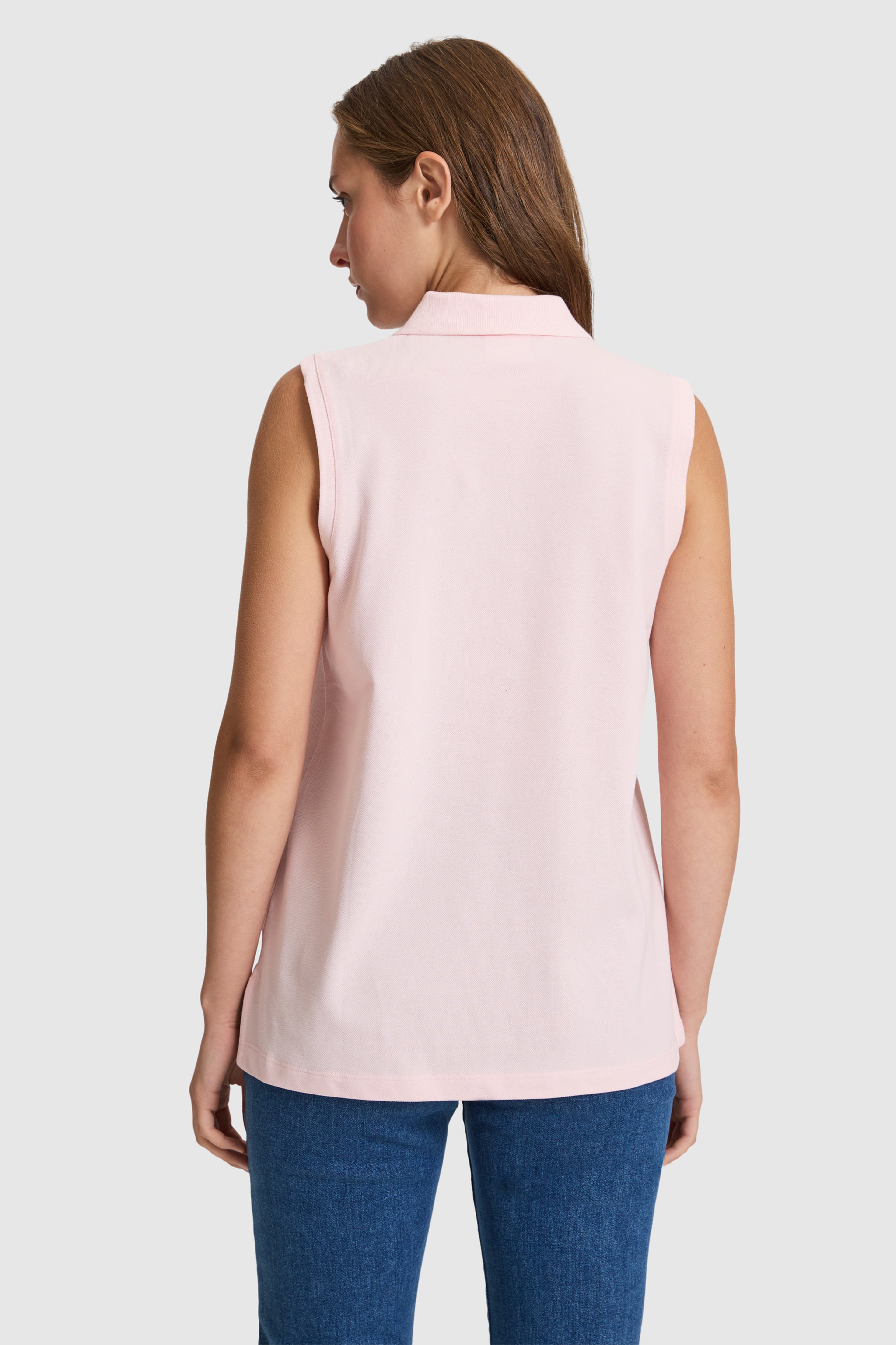 Kadın Açık Pembe Polo Yaka Düğme Detaylı Tişört - Image 5