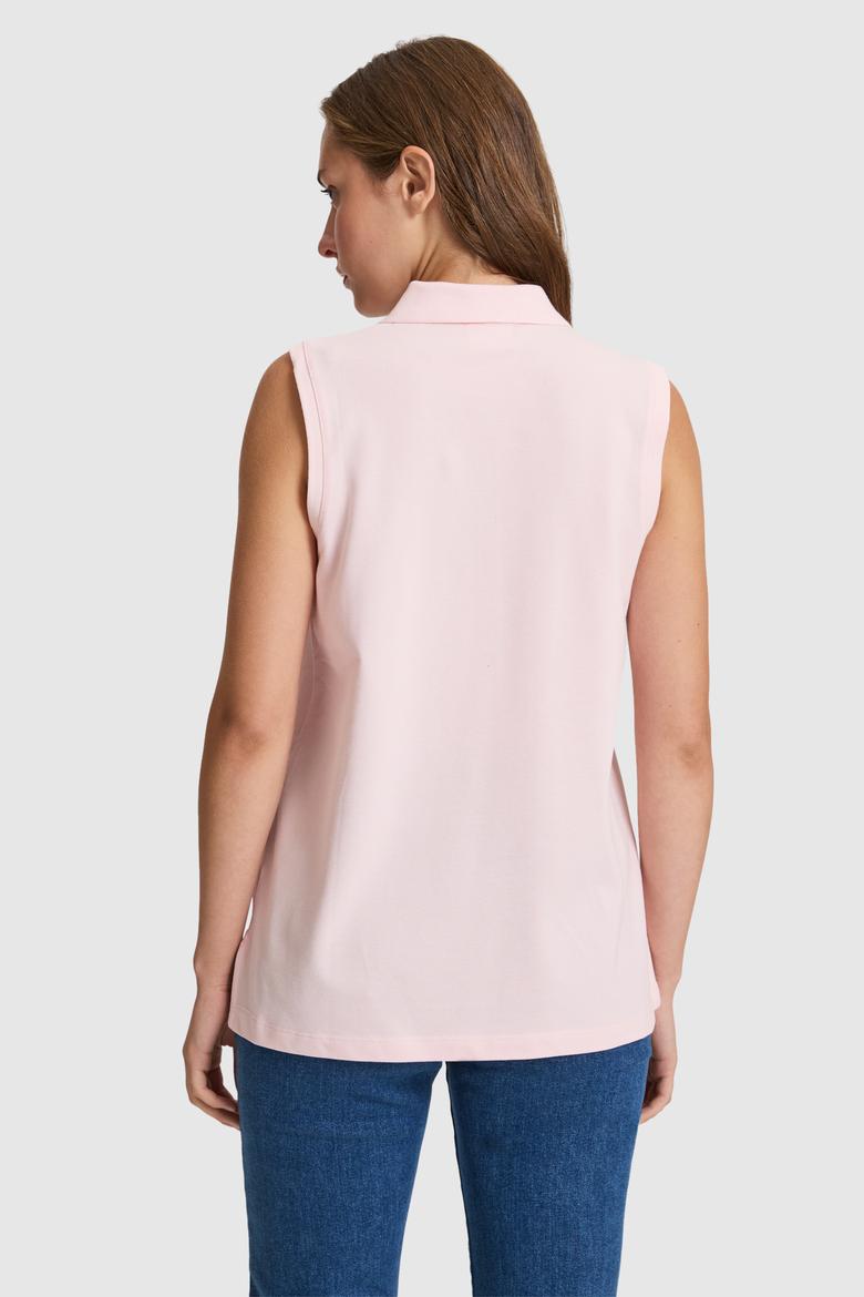 Kadın Açık Pembe Polo Yaka Düğme Detaylı Tişört - 50323574025