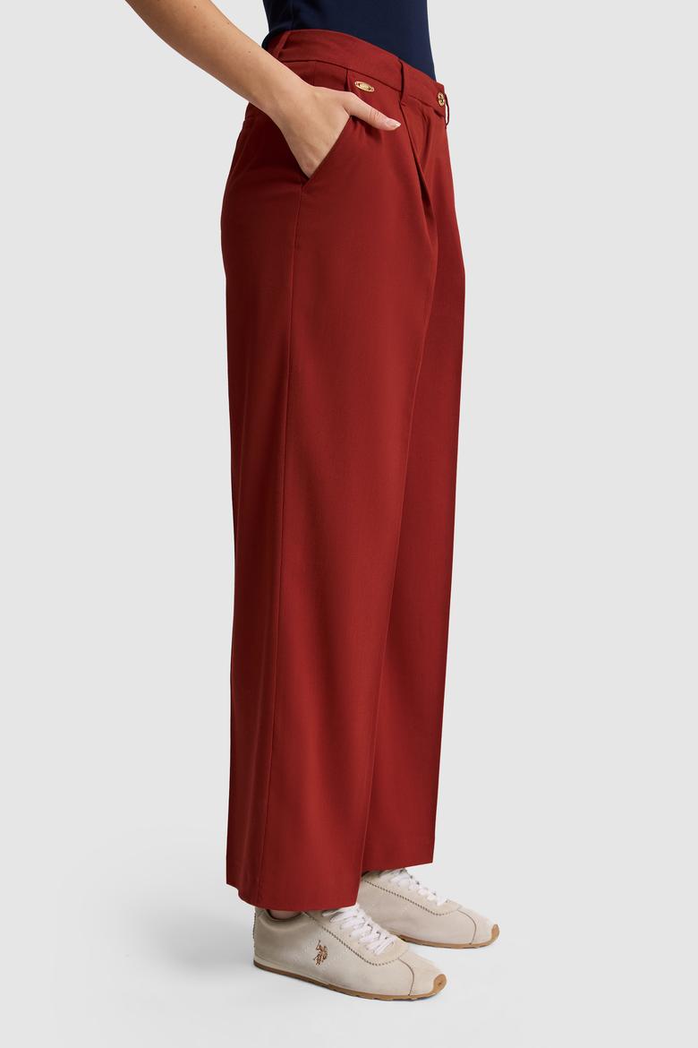 Kadın Vişne Kanvas Pantolon - 50325517026