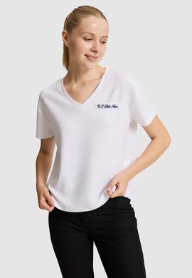 Kadın Beyaz V Yaka Tişört - 50323493002