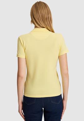Kadın Açık Sarı Polo Yaka Basic Tişört - 50321798013