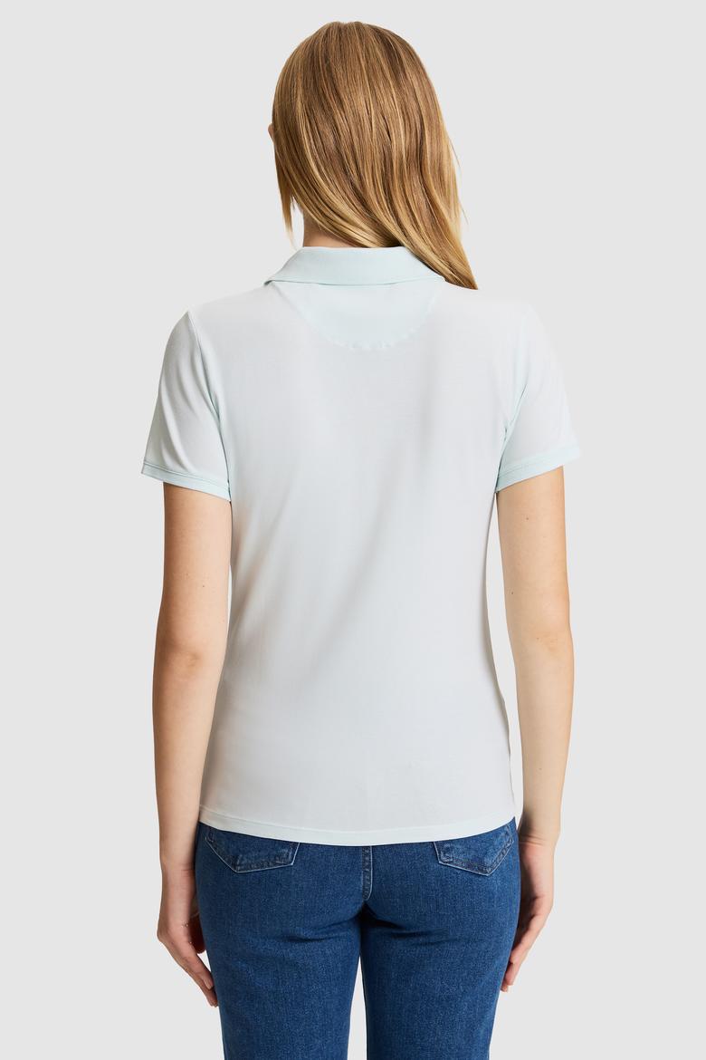 Kadın Su Polo Yaka Basic Tişört - 50321798264