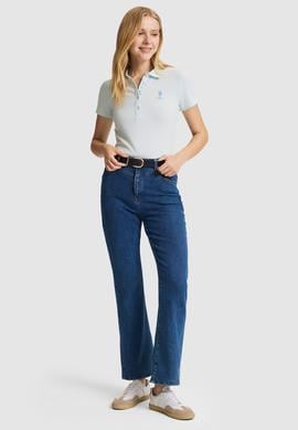Kadın Su Polo Yaka Basic Tişört - 50321798264
