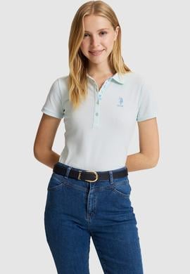 Kadın Su Polo Yaka Basic Tişört - 50321798264