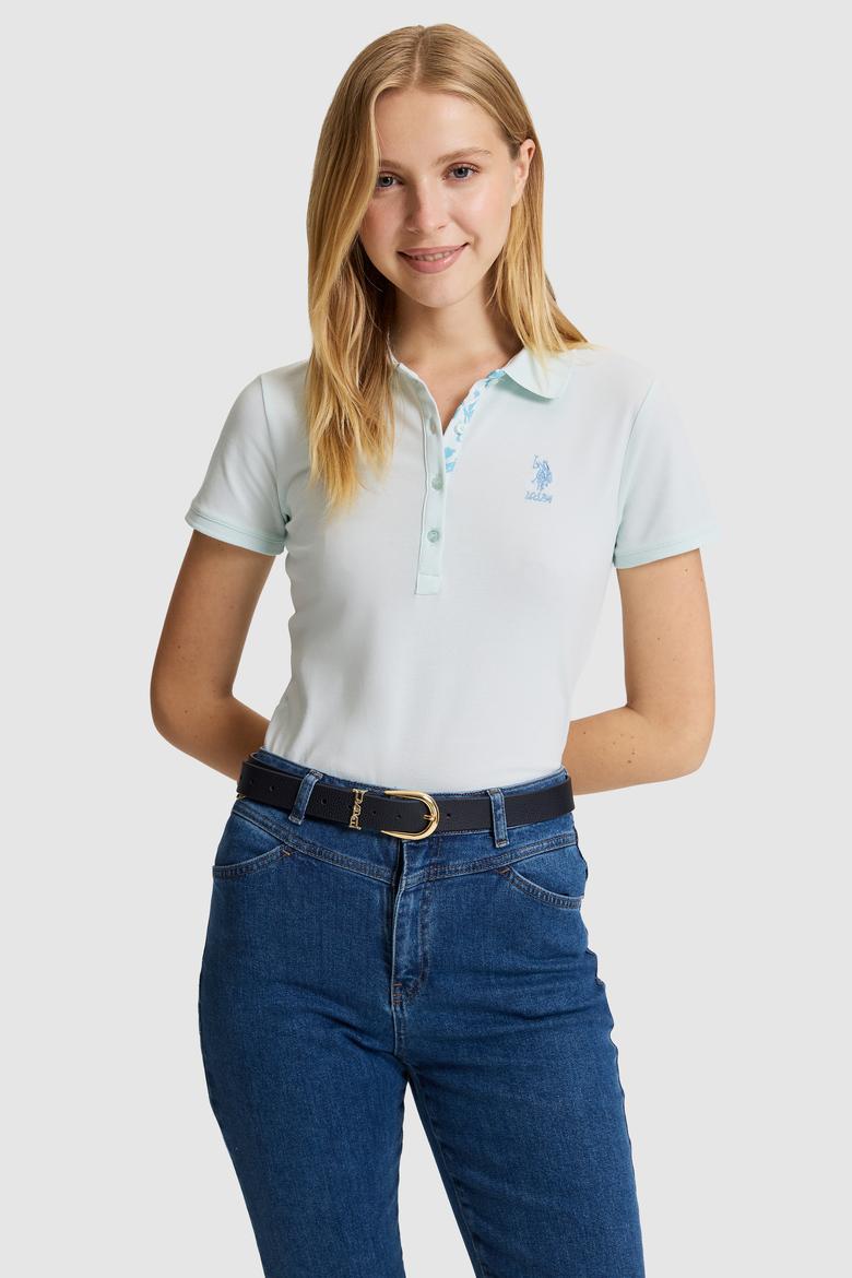 Kadın Su Polo Yaka Basic Tişört - 50321798264