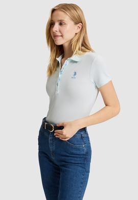 Kadın Su Polo Yaka Basic Tişört - 50321798264