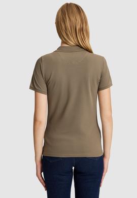 Kadın Haki Polo Yaka Basic Tişört - 50321798236