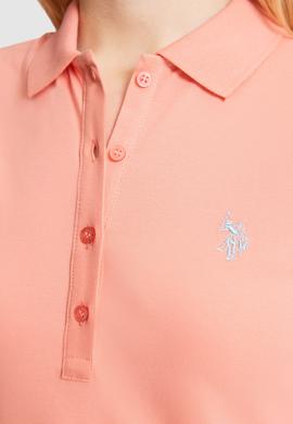 Kadın Somon Polo Yaka Basic Tişört - 50321818140