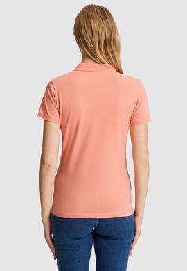 Kadın Somon Polo Yaka Basic Tişört - 50321818140