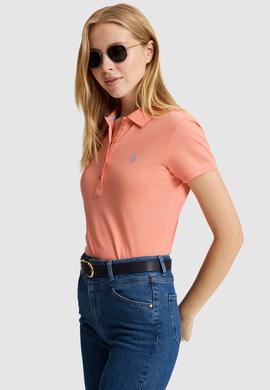 Kadın Somon Polo Yaka Basic Tişört - 50321818140