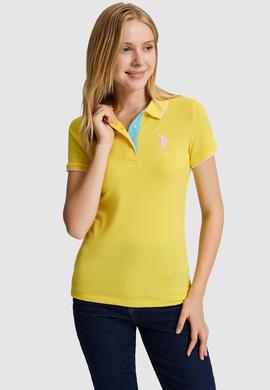 Kadın Sarı Polo Yaka Tişört - 50334010014