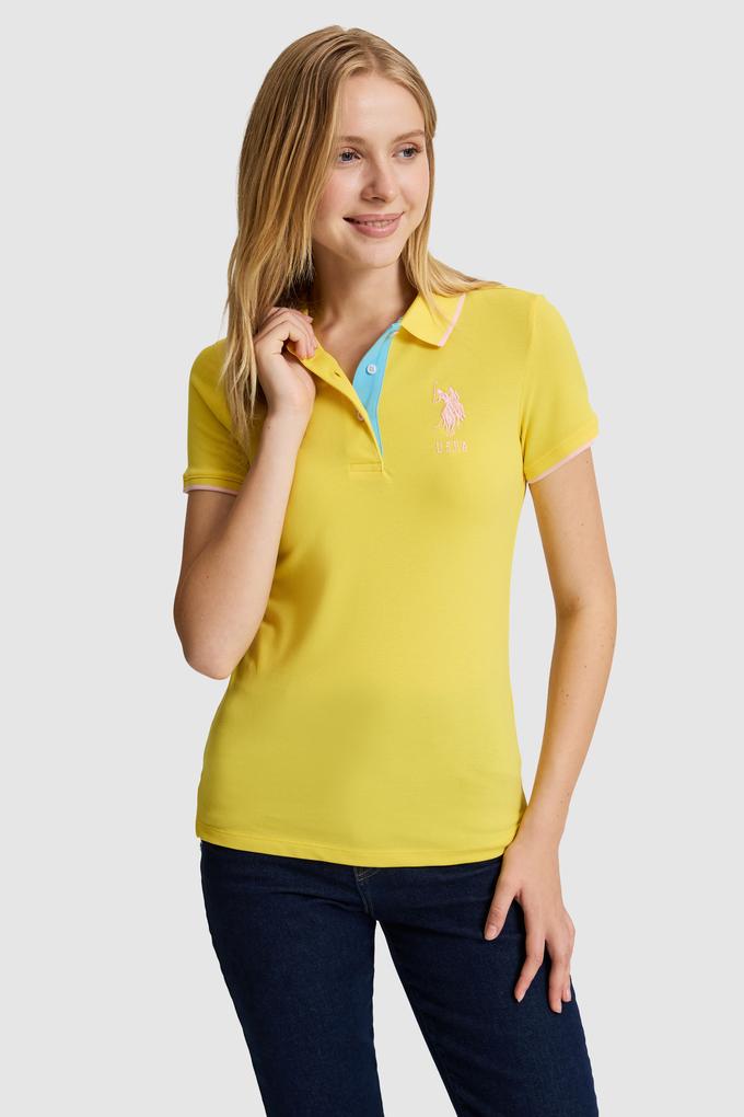 Kadın Sarı Polo Yaka Tişört