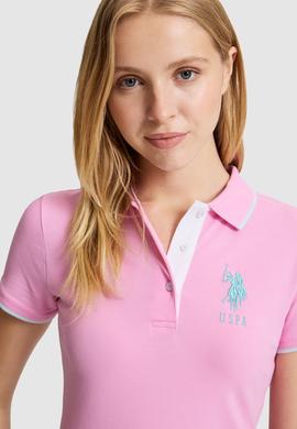 Kadın Pembe Polo Yaka Tişört - 50334010005