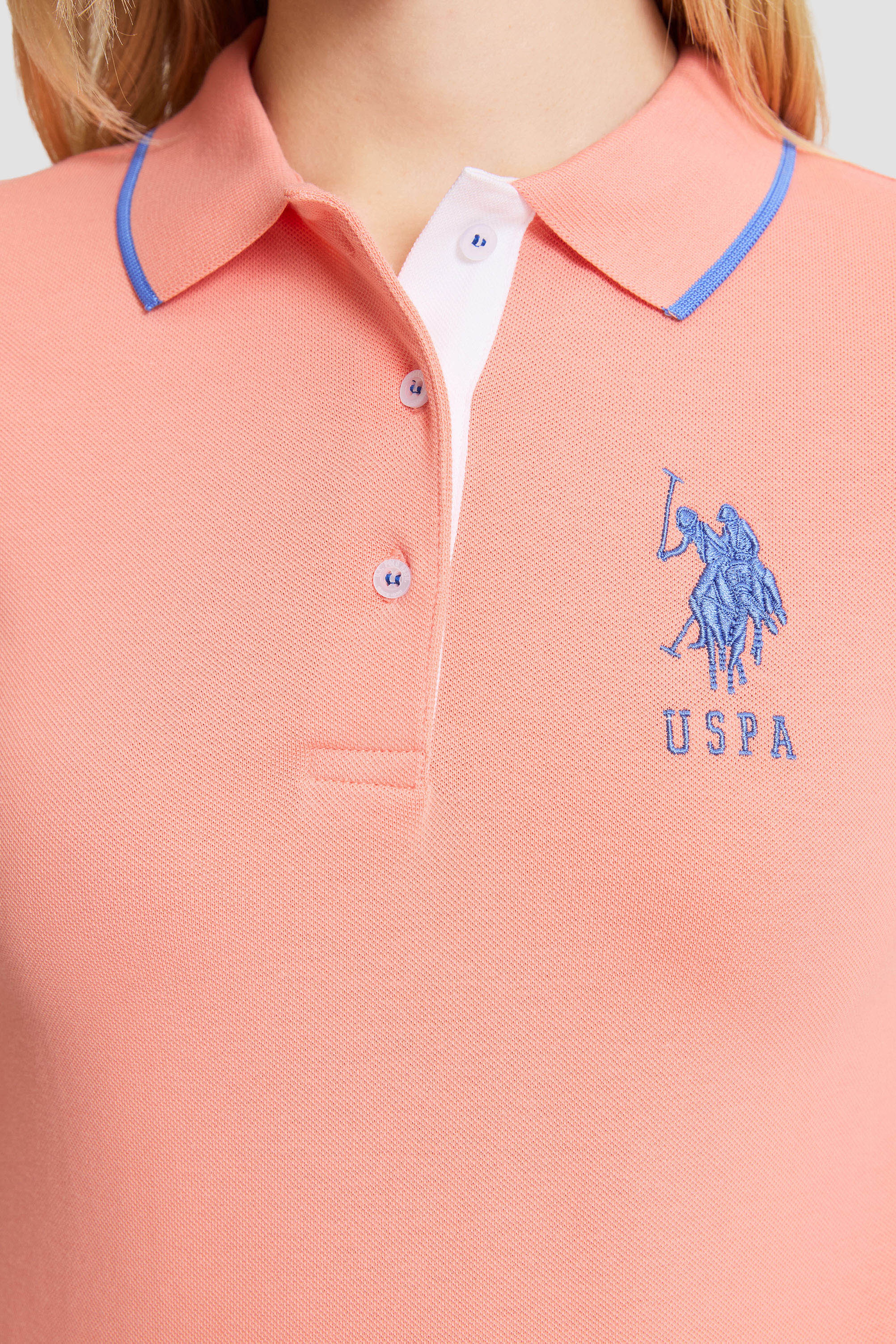 Kadın Somon Polo Yaka Tişört - Image 6