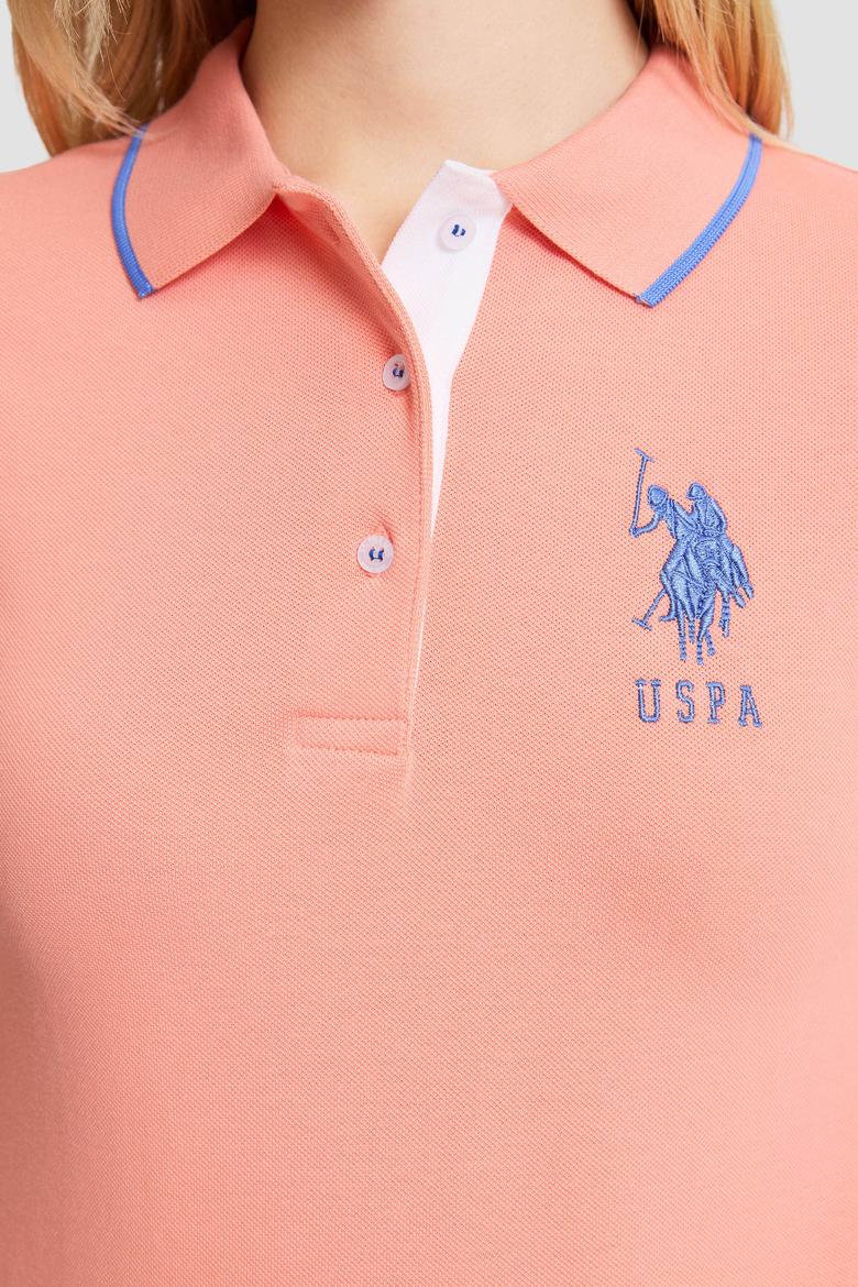 Kadın Somon Polo Yaka Tişört - 50334010020