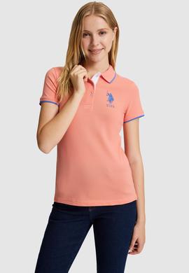 Kadın Somon Polo Yaka Tişört - 50334010020