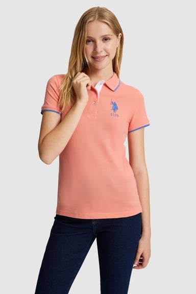 Kadın Somon Polo Yaka Tişört