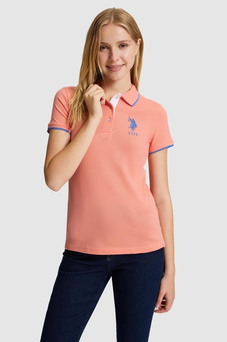 Kadın Somon Polo Yaka Tişört