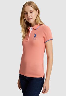 Kadın Somon Polo Yaka Tişört - 50334010020