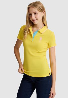 Kadın Sarı Polo Yaka Tişört - 50334010014