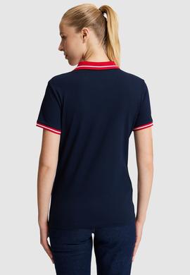 Kadın Lacivert Polo Yaka Basic Tişört - 50323455021