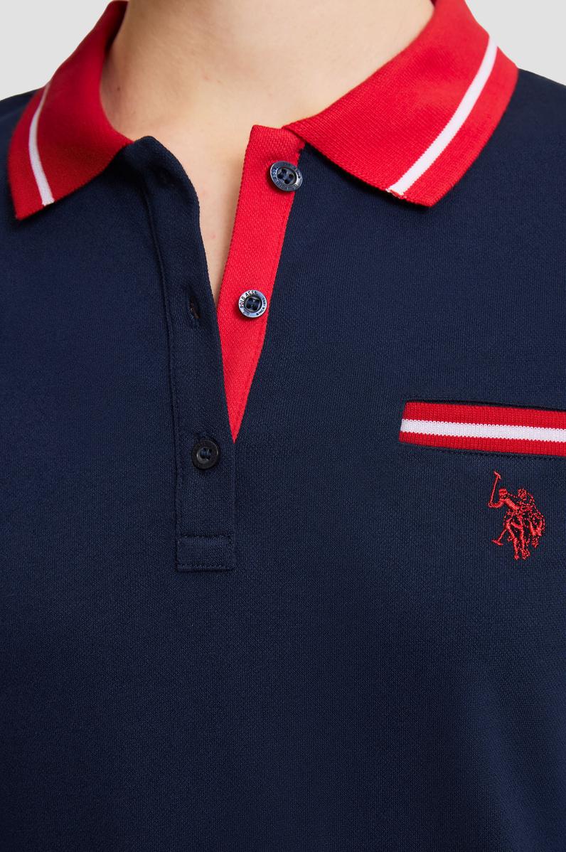Kadın Lacivert Polo Yaka Basic Tişört